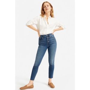 Everlane Button Fly High-Rise Skinny Vintage Blue